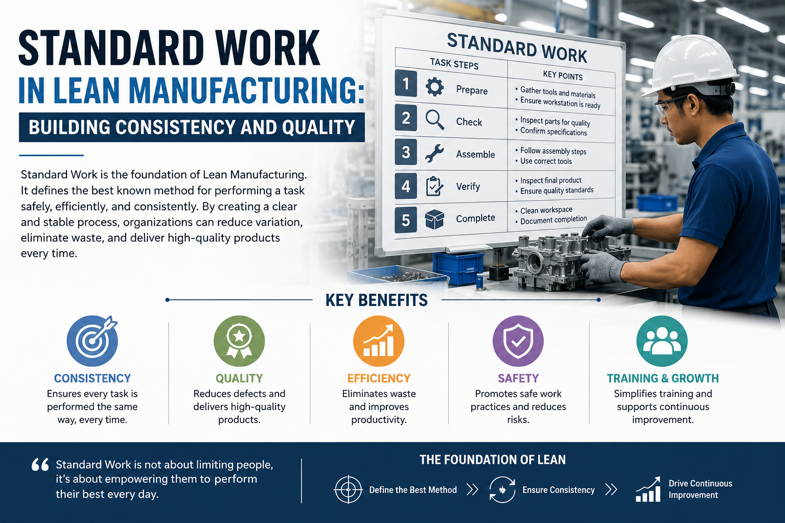 Standard Work in Lean Manufacturing: Building Consistency and Quality